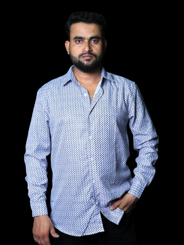 Rare Rabbit Classic Blue Geometric Button-Up Shirt