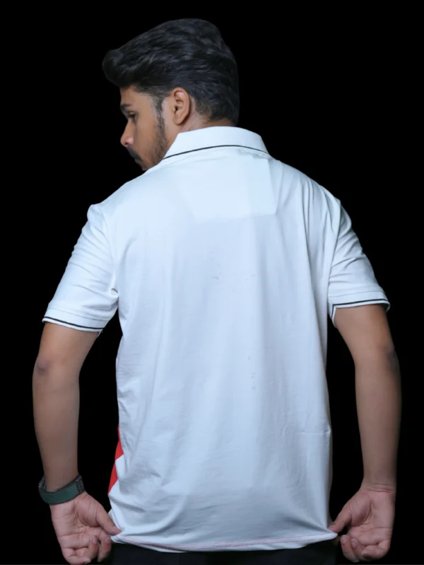 Aston Martin Style Polo T-Shirt- Red/White - Image 4