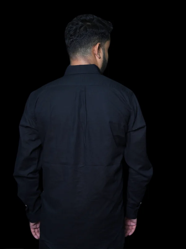 U.S. Polo-Inspired Black Button-Down Shirt