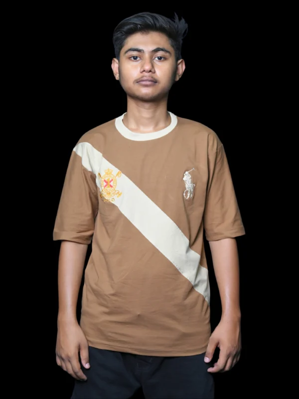 Royal Polo Heritage Tee – Brown & Cream Striped Edition