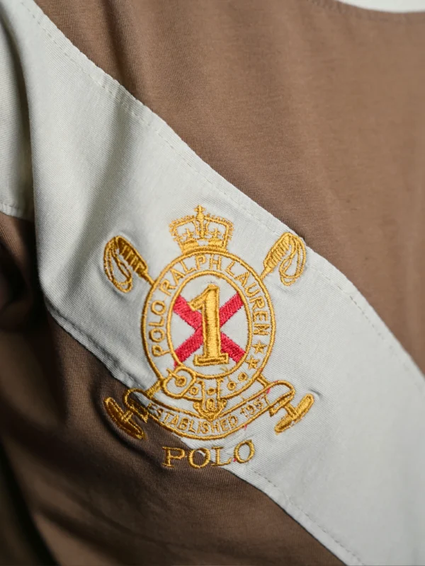 Royal Polo Heritage Tee – Brown & Cream Striped Edition