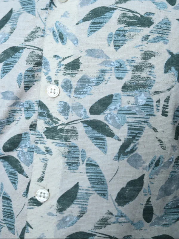 Tropical Breeze Leaf-Print Short-Sleeve Shirt