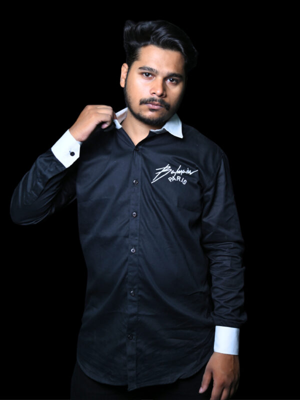 Balmain Paris Classic Black Button-Up Shirt