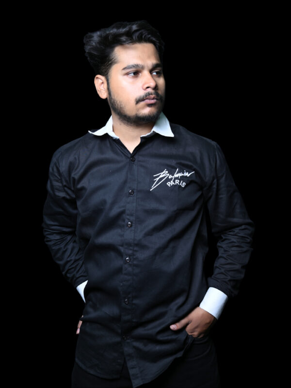 Balmain Paris Classic Black Button-Up Shirt