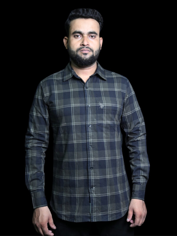 U.S. Polo Assn. Classic Black & Gray Plaid Button-Up Shirt
