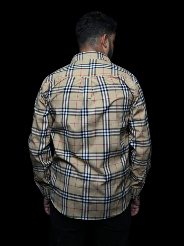Burberry-Inspired Beige Plaid Button-Up Shirt