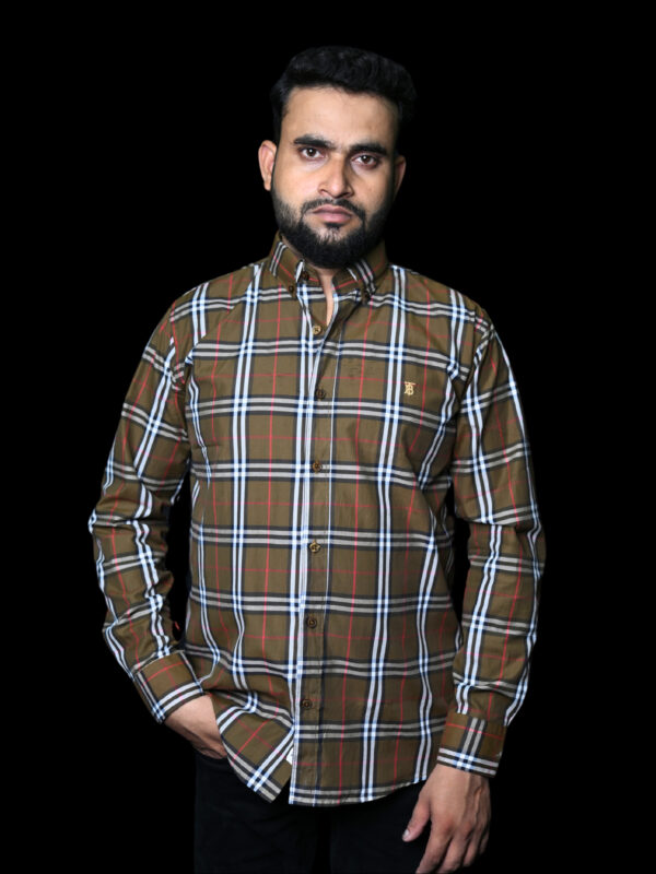 Burberry Classic Beige Plaid Button-Up Shirt