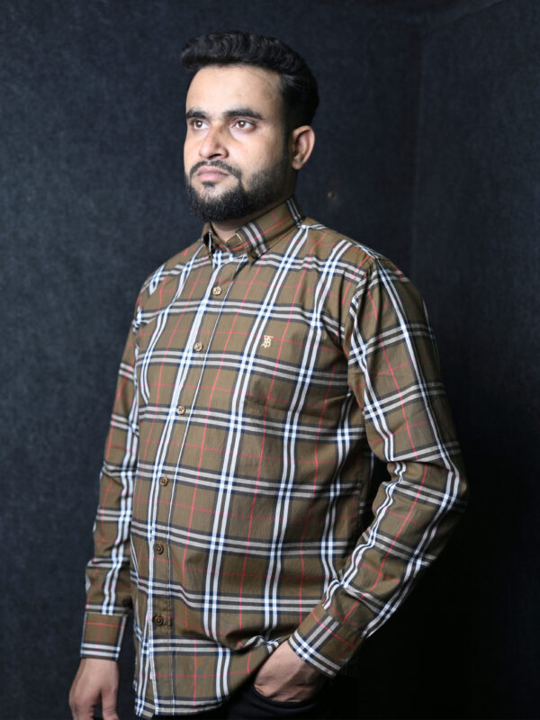 Burberry Classic Beige Plaid Button-Up Shirt