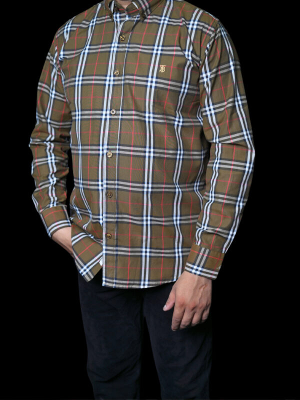 Burberry Classic Beige Plaid Button-Up Shirt